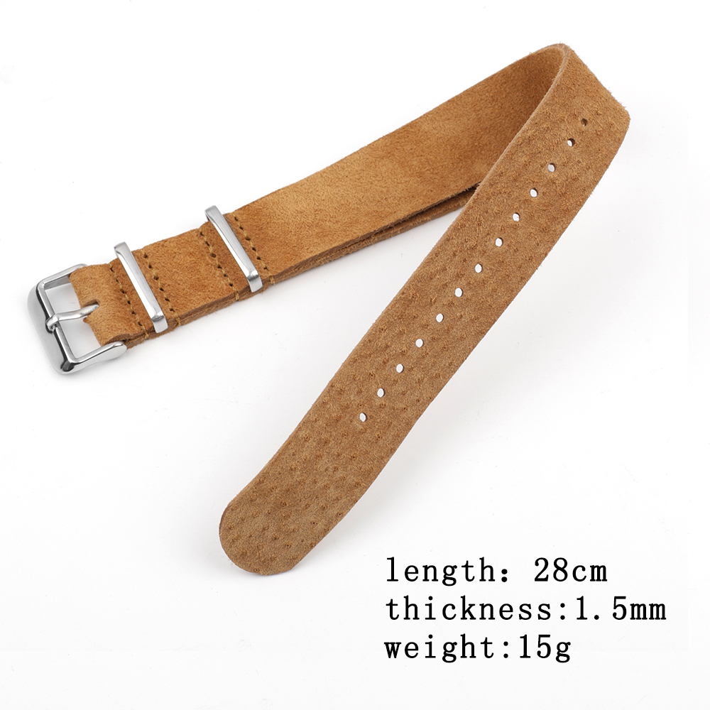 สายนาฬิกาหนังกลับแท้สไตล์เรโทร - Suede Strap Watch บทวิจารณ์และราคา