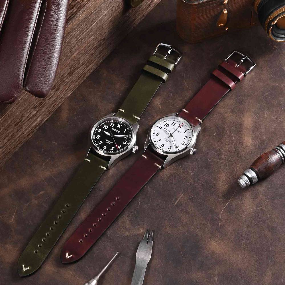 Wocci สายนาฬิกาหนังเคลือบแว็กซ - Suede Strap Watch บทวิจารณ์และราคา